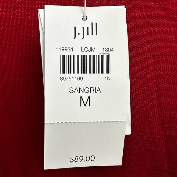 J Jill Sangria Sangria Red Knit Layered Button Down Back Dress Size Medium NEW - Picture 9 of 11